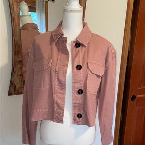 LOFT Dusty Pink wide sleeve Jean Jacket